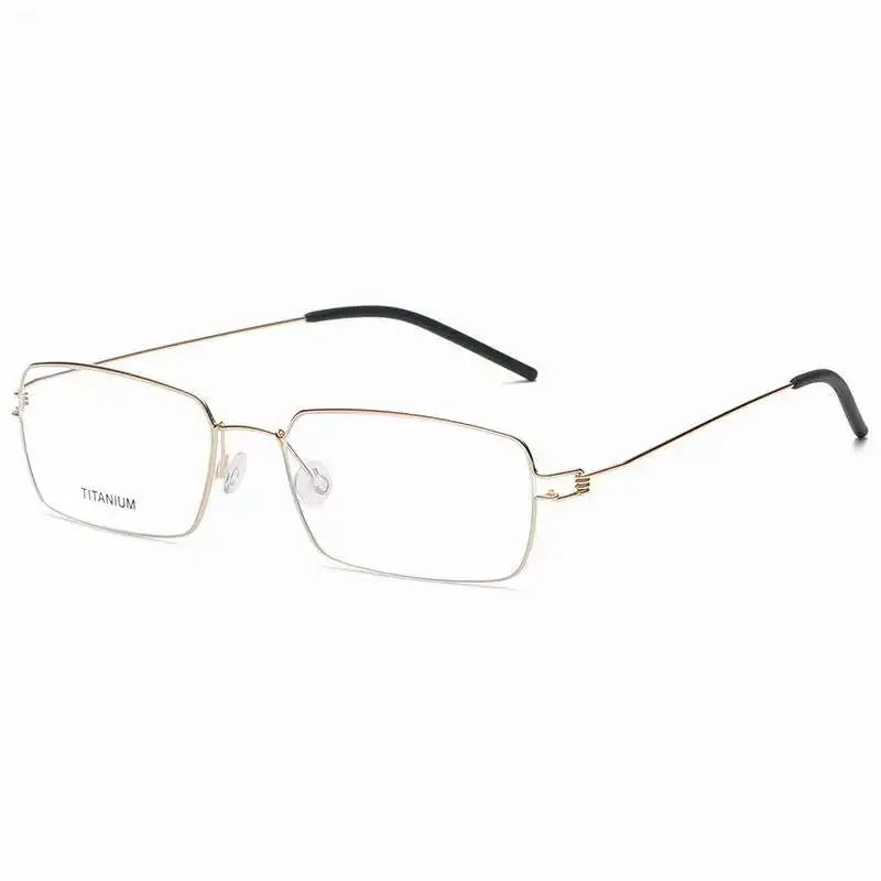 Aimee Men's Full Rim Square Screwless Titanium Eyeglasses Frame 20913 - Lightweight Durable Glasses for Work, Reading & Everyday Use