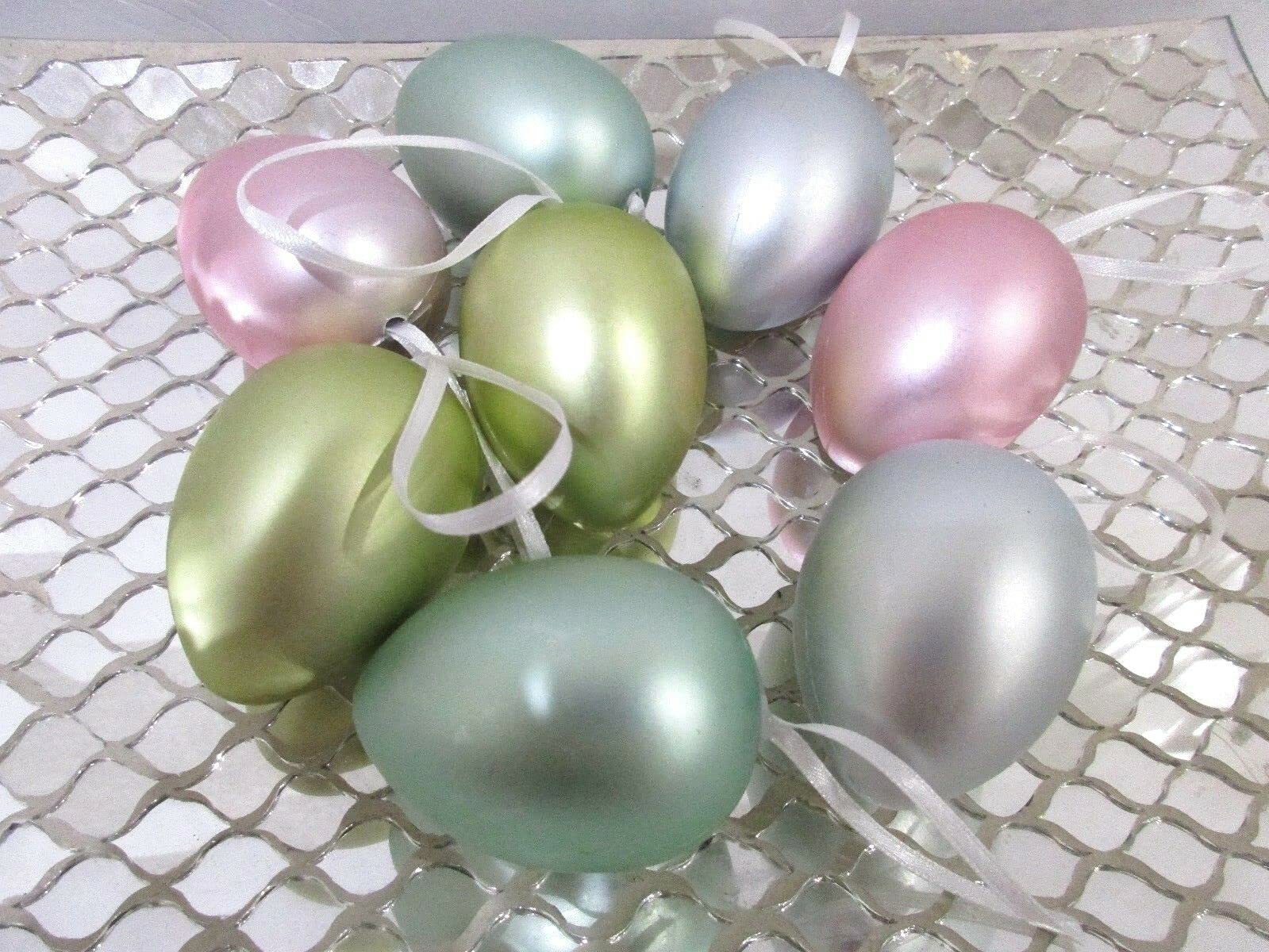 Pastel Easter Egg Hanging Ornaments - Set of 8 for Easter Tree Decorations, Home Party Decor | Perfect for Easter Celebrations, Spring Home Decor & Holiday Party Decorations