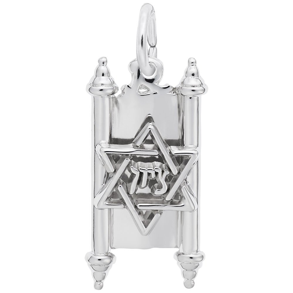 Torah Charm Pendant - Sterling Silver Jewish Jewelry for Bracelets & Necklaces - Perfect for Bar Mitzvah Gifts & Religious Celebrations