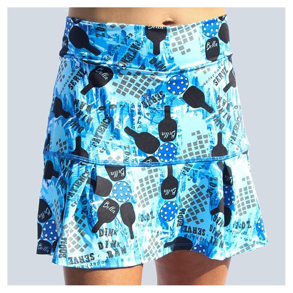 **Women's Pickleball Skort with Attached Shorts - Graffiti Print 2 Drop Pleat Tennis Skirt for Active Sports & Casual Wear**