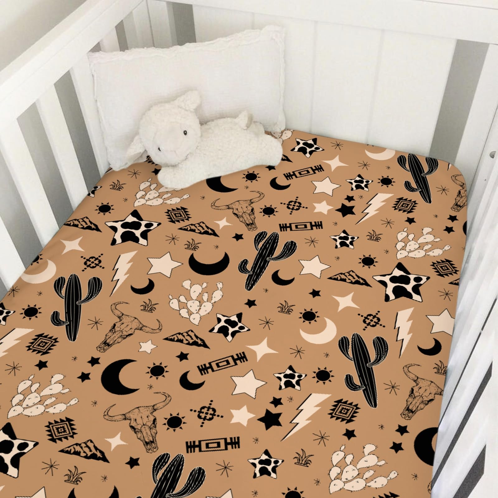 Vintage Western Cowboy Baby Crib Sheet 52