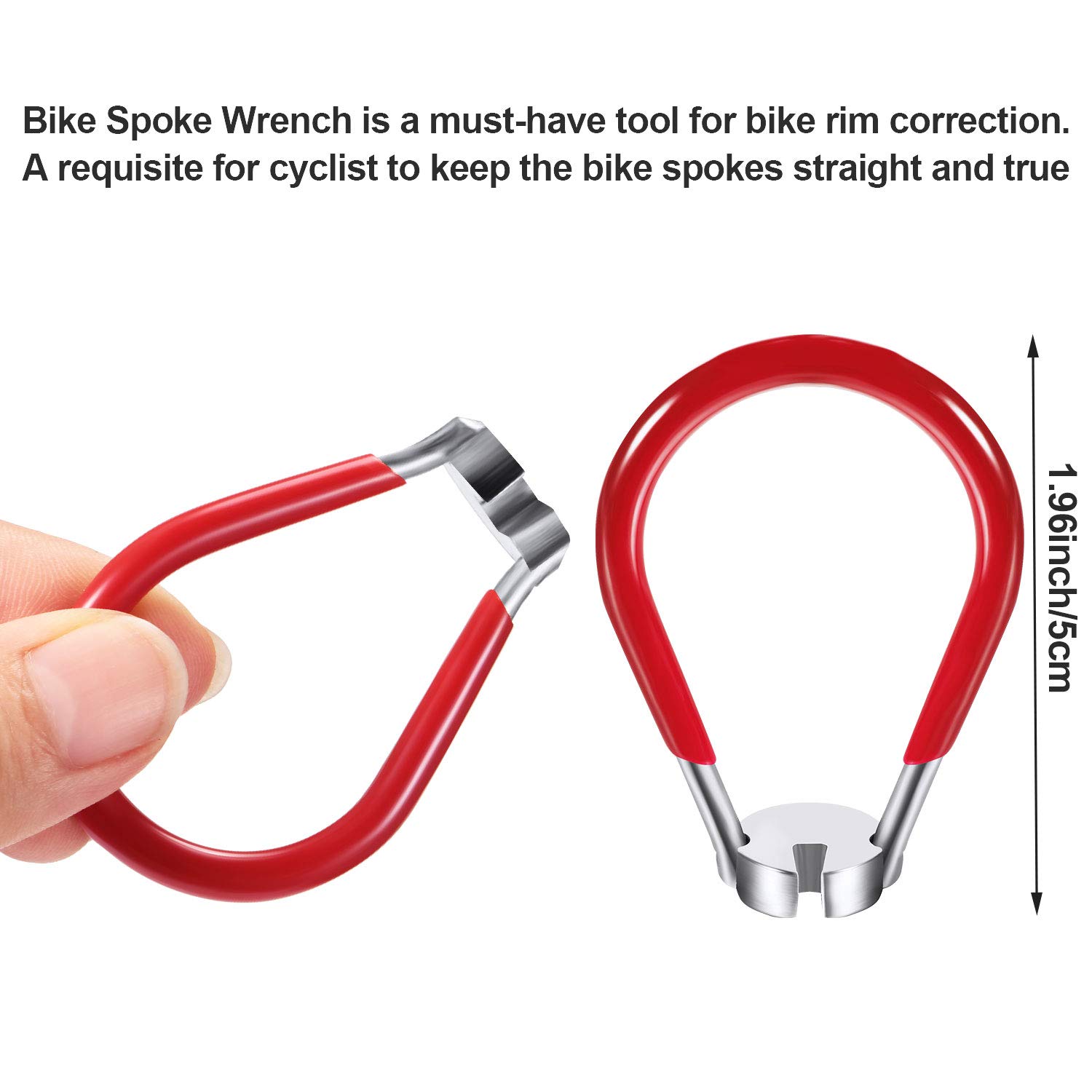 5-Piece Bicycle Spoke Wrench Set with Tire Lever - Bike Rim Correction Tool Kit for Cycling Repair | Compact Pocket Tools for Road & Mountain Bikes | Essential for Bike Maintenance & Wheel Truing