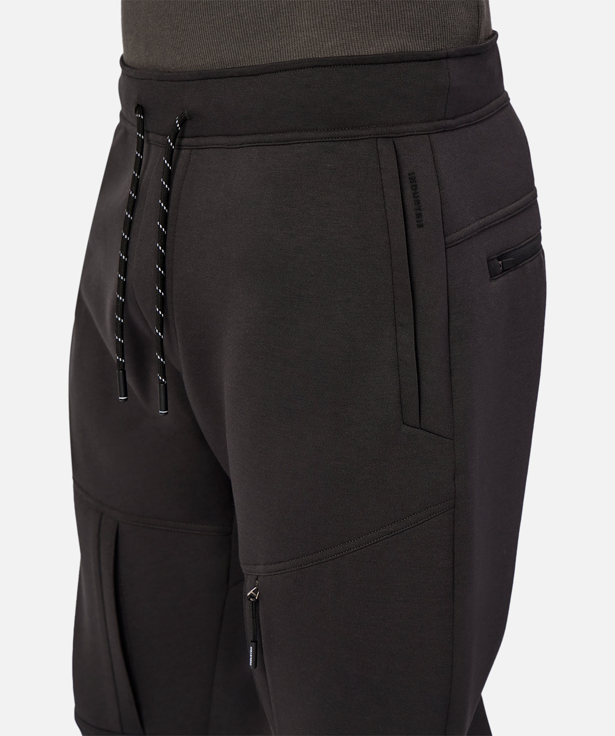 Tech Armored Track Pants for Men - Obsidian Black | Water-Resistant & Stretchable Workout Joggers | Perfect for Gym, Running & Outdoor Activities