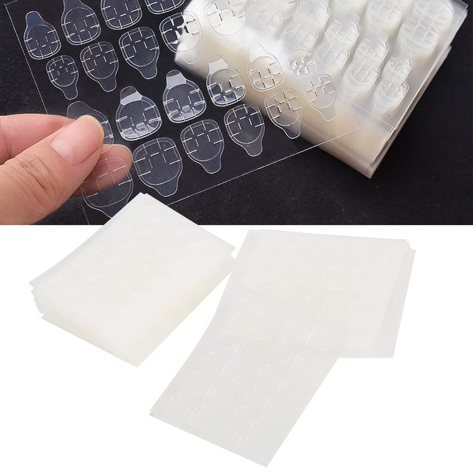 50 Sheets Double Sided Nail Adhesive Tabs - Waterproof Transparent Fake Nail Glue Strips for Press On Nails - Perfect for Manicures, Salon Use & DIY Nail Art at Home