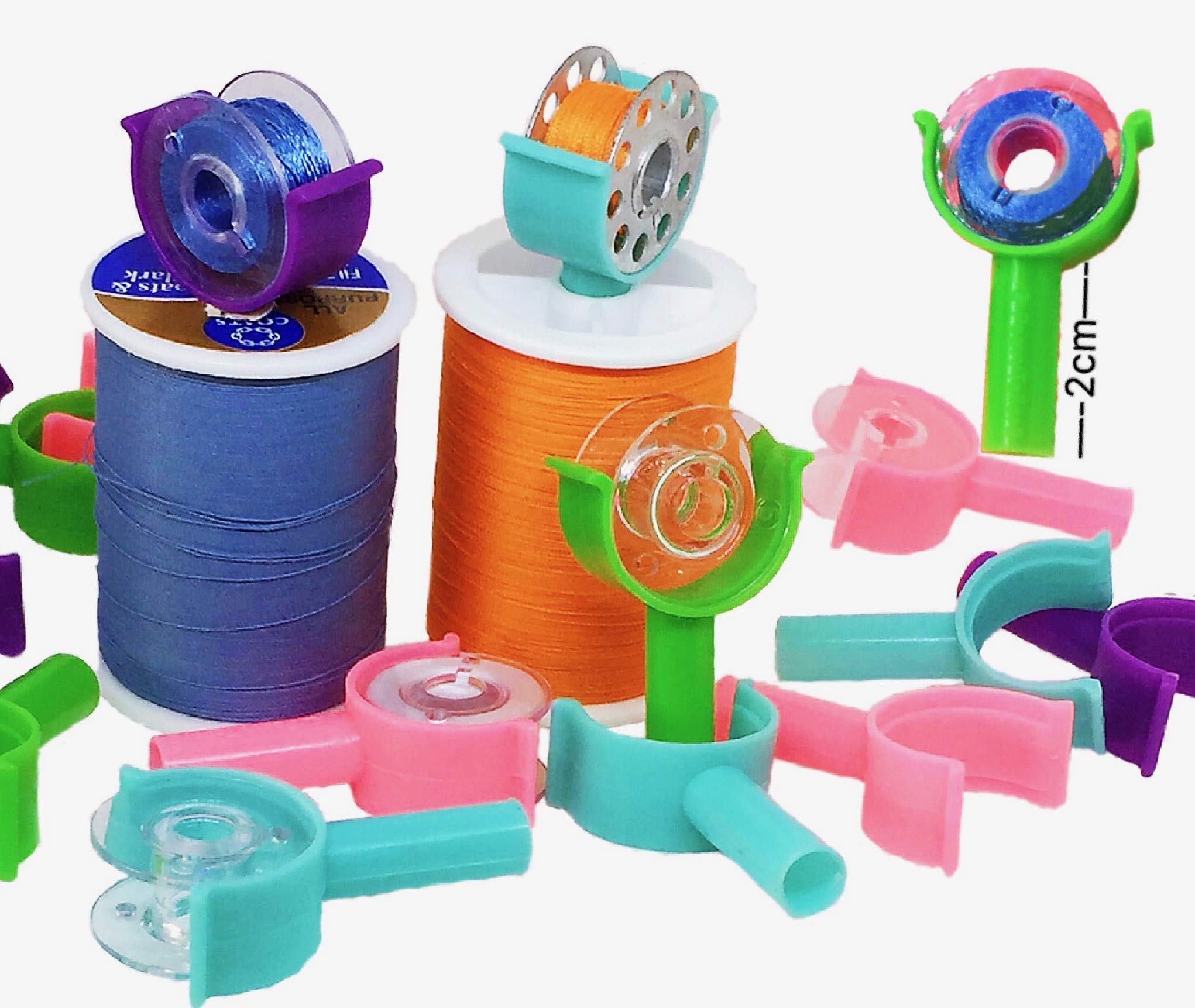PeavyTailor 20-Pack Small Sewing Bobbin Clips - Colorful Thread Holder & Accessory Tool #7 for Quilting, Embroidery & Crafting Projects