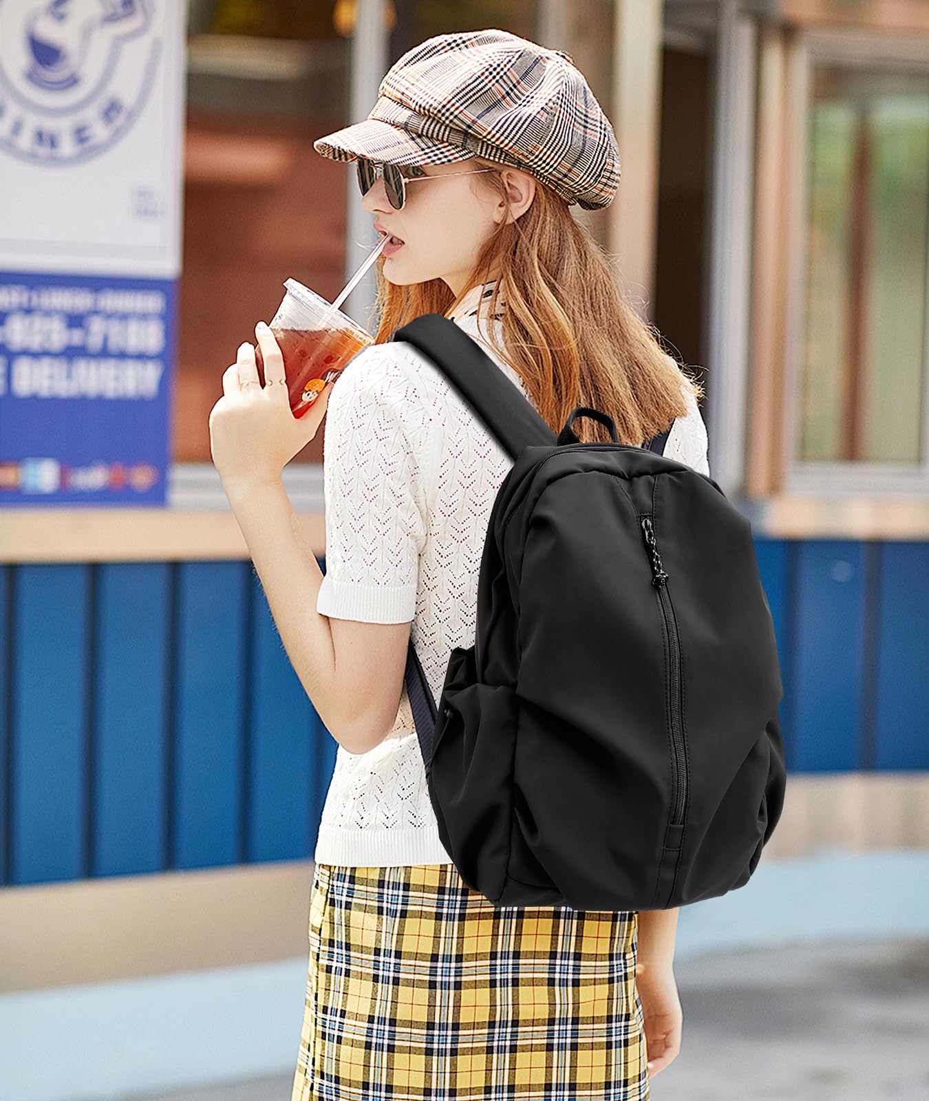 Waterproof Black Backpack for Laptop - Lightweight & Durable College Bookbag, Gym & Travel Daypack for Men & Women | Perfect for Work, School & Outdoor Adventures