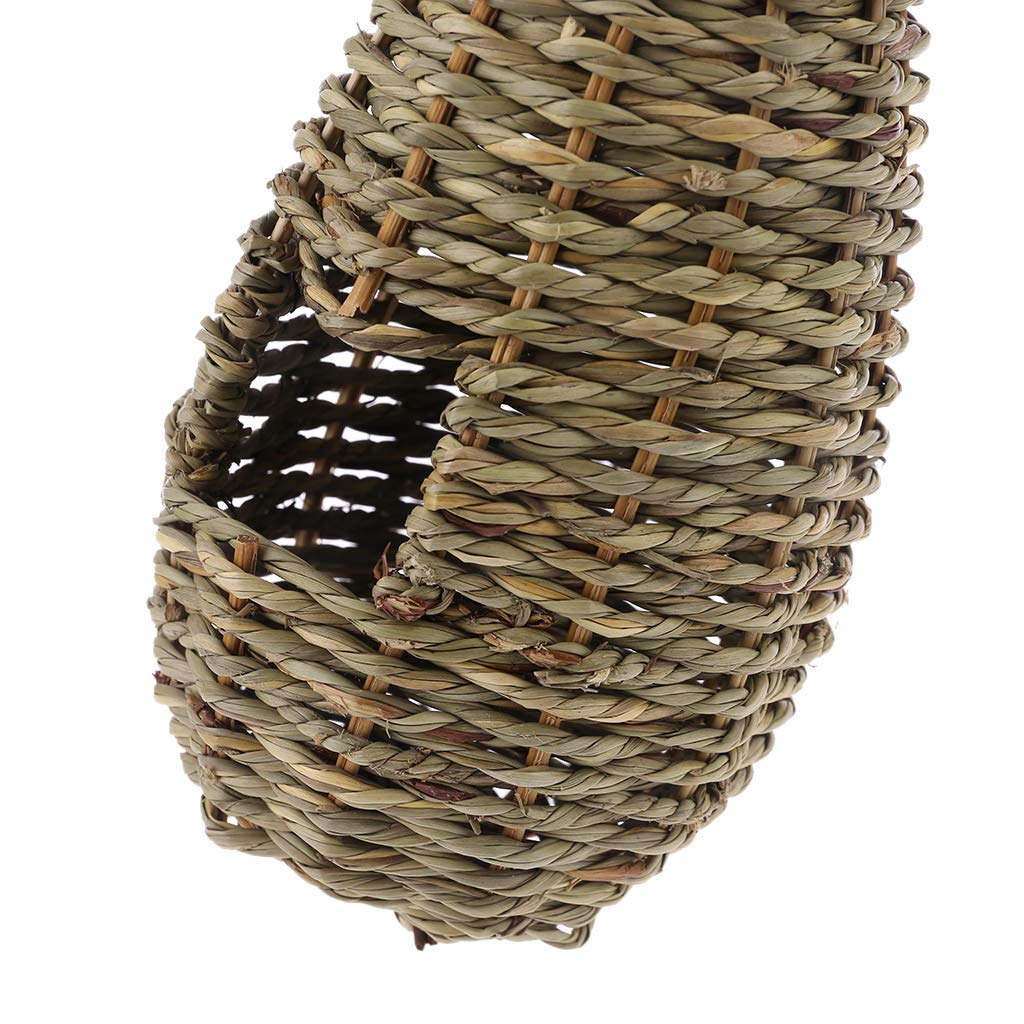 Natural Fiber Hanging Bird House for Finches - Outdoor Bird Nest Hut, Cage Shelter & Hideaway - Perfect for Garden, Patio, and Backyard Bird Watching