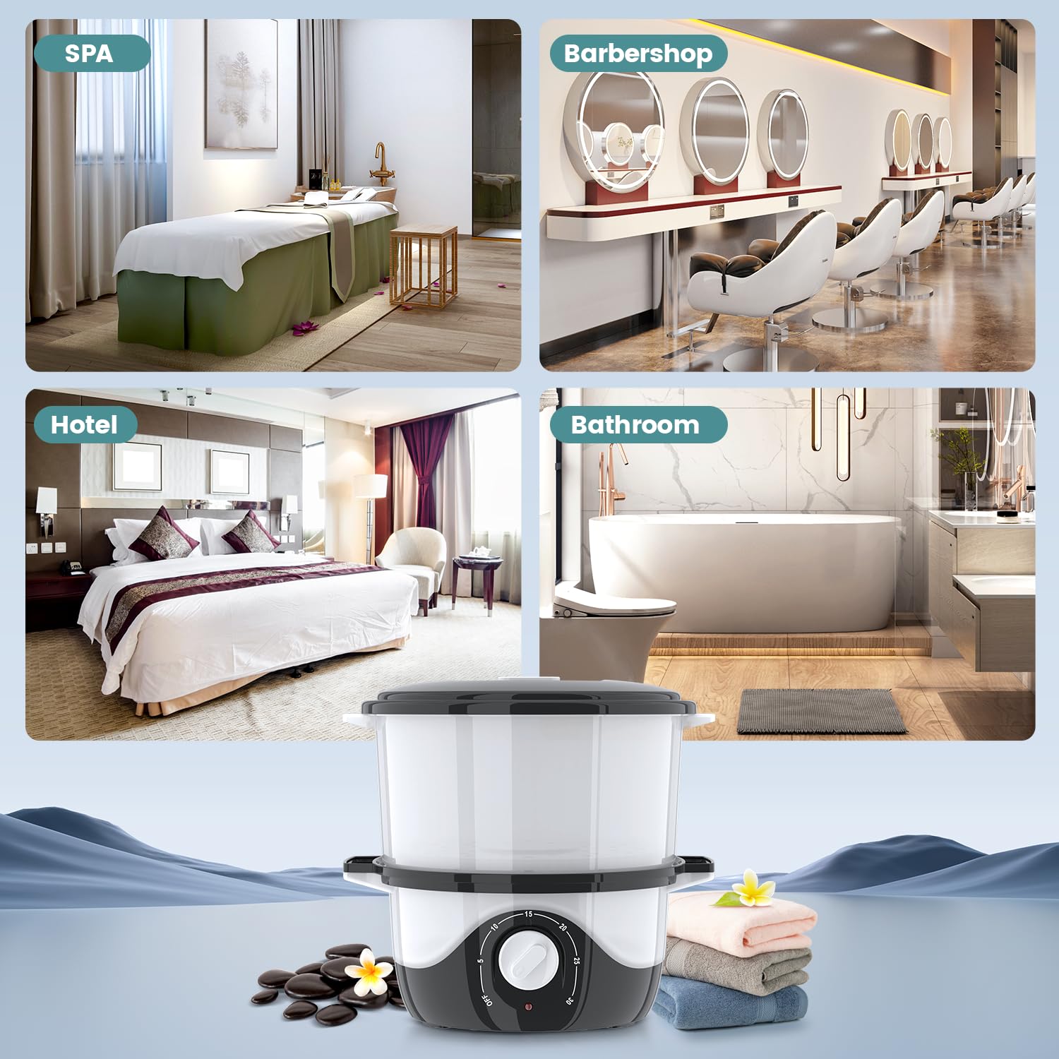 Portable Mini Towel Warmer for Bathroom, Spa & Salon - Fast Heating 12 Mini Wet Towels | Facial Steamer & Hot Towel Warmer for Home Spa, Massage & Beauty Treatments