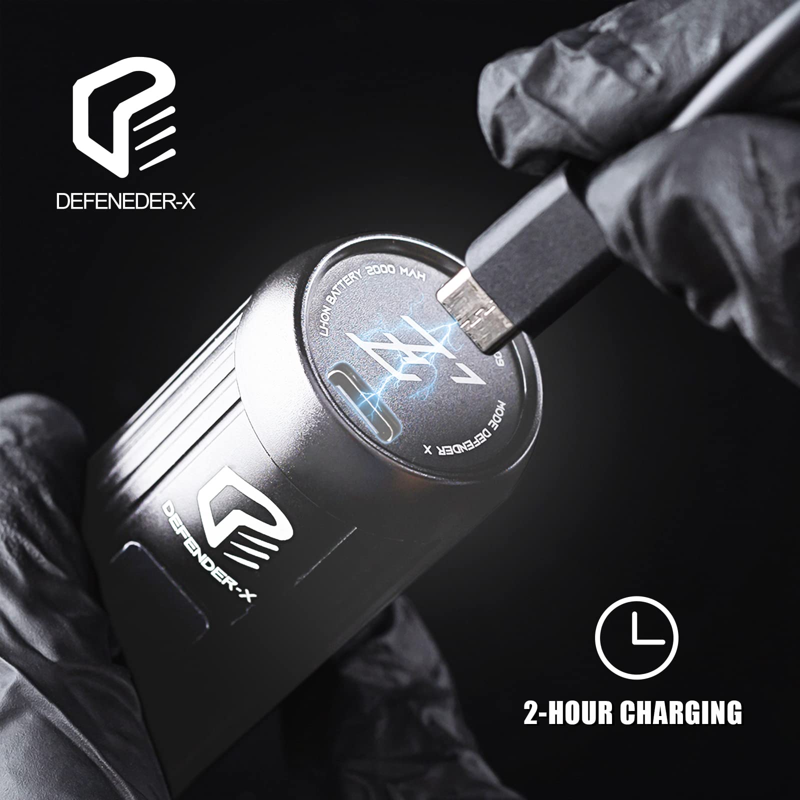 EZ Wireless Tattoo Machine 4.0mm - Professional One-Handed Rotary Tattoo Pen with 2000mAh Battery for Cartridge Needles - Perfect for Tattoo Artists & Beginners (Defender X Silver) | Ideal for Fine Line Work, Shading & Detailed Tattoo Designs