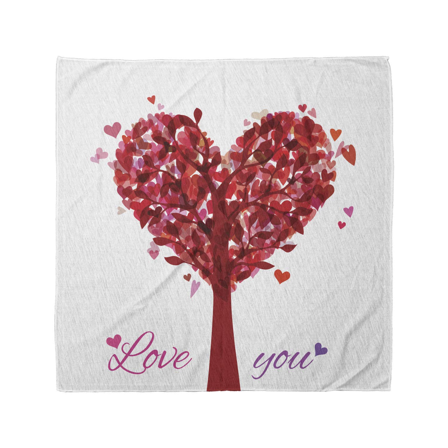 Ambesonne Love Bandana - Vintage Romance Heart Print Unisex Head & Neck Scarf for Men & Women | Perfect for Outdoor Activities, Concerts, and Fashion Accessories