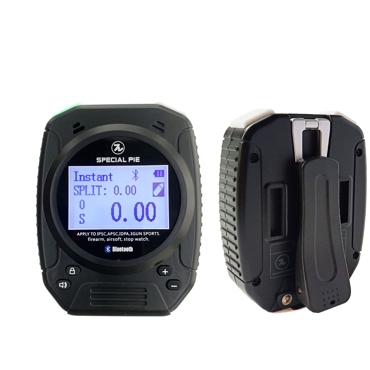 SPECIAL PIE Shot Timer - Professional Firearms Training Timer for Pistols & Rifles | USPSA, IPSC, APSC, IDPA & Steel Challenge Competitions | Belt Clip Included (Black) | Perfect for Range Practice & Competitive Shooting
