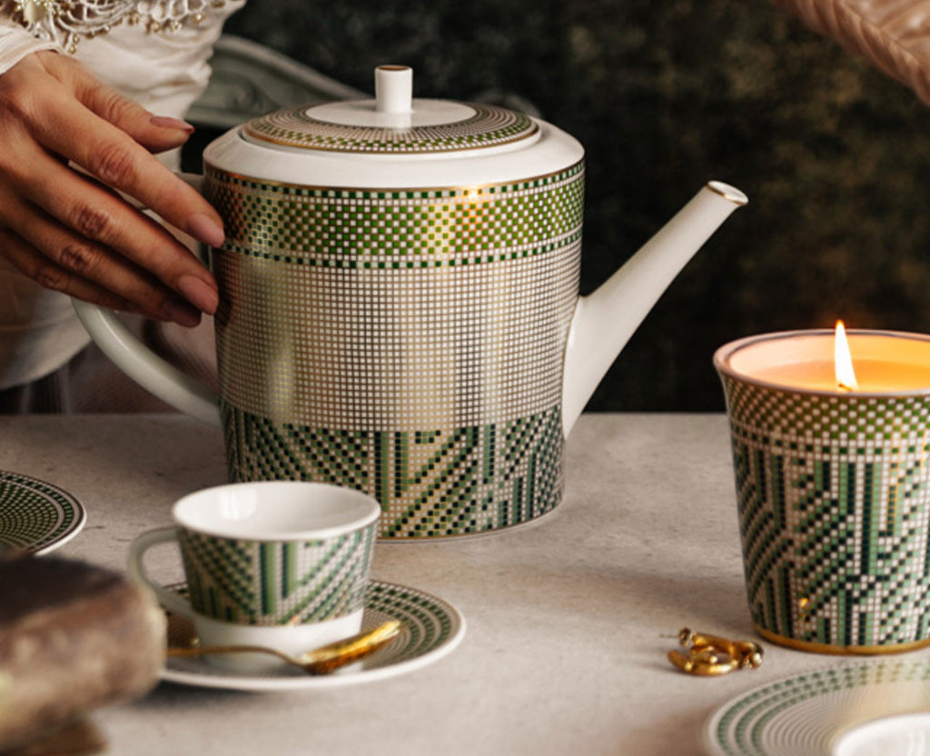 Augusta Tea Cup and Saucer Set - Elegant Porcelain Tea Cups with Saucers for Afternoon Tea, English Breakfast, or Gift Giving - Perfect for Home, Cafe, or Special Occasions