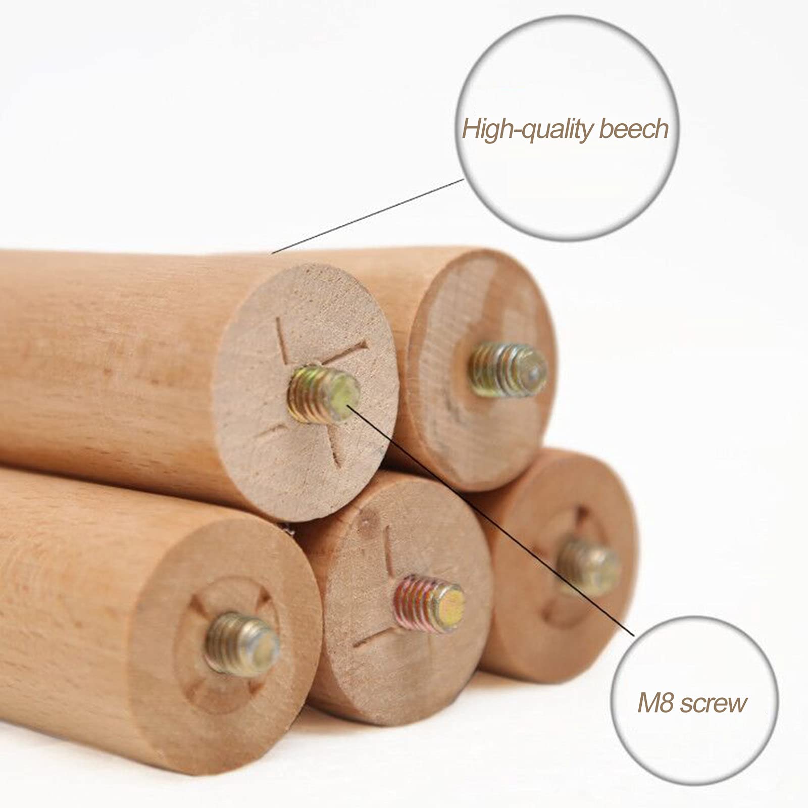 4 Pcs Solid Wood Furniture Legs - Replacement Desk Legs, Coffee Table Legs, Sofa Legs & Cabinet Legs with Mounting Plates & Screws (70cm/27.56in) - Perfect for DIY Furniture Repair & Home Decor Projects