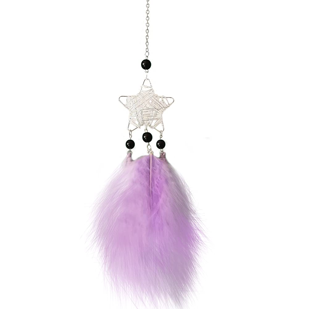 Feather Dream Catcher Hollow Star Car Pendant - Bling Car Accessories & Wall Decor for Kids Room, Bedroom, and Home | Spiritual Car Charm & Creative Decorative Gift for Women