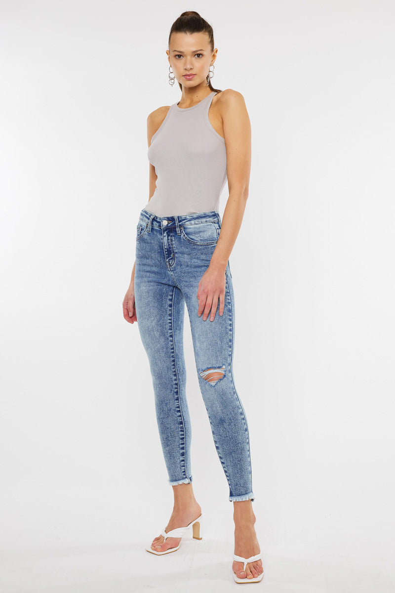 Kara High Rise Ankle Skinny Jeans for Women - Slim Fit Stretch Denim Pants - Perfect for Casual Outfits, Date Nights & Office Wear