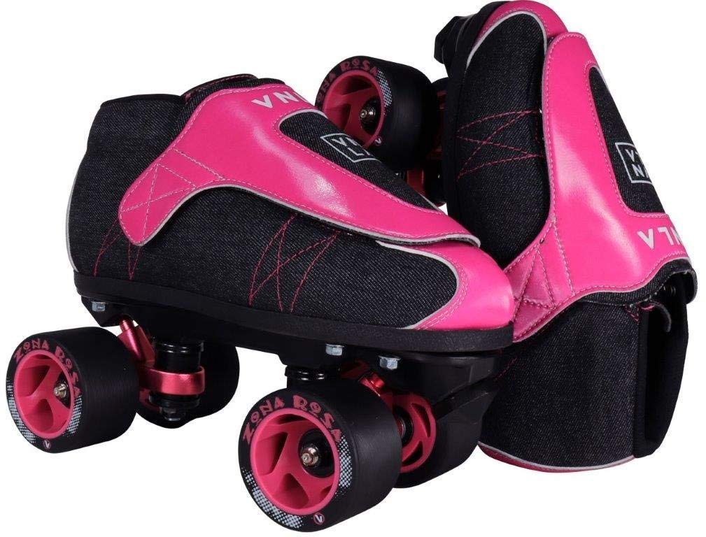 VNLA Junior Zona Rosa Jam Skates - Unisex Indoor Roller Skates for Tricks, Jam Skating & Rink Performance | Perfect for Roller Derby, Dance Skating & Skate Park Tricks