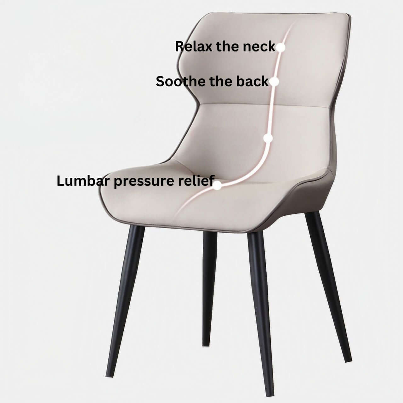 Luxury Minimalist Light Grey Leather High Back Dining Chair - Durable & Stylish Single Seat for Modern Home, Office, or Restaurant Decor