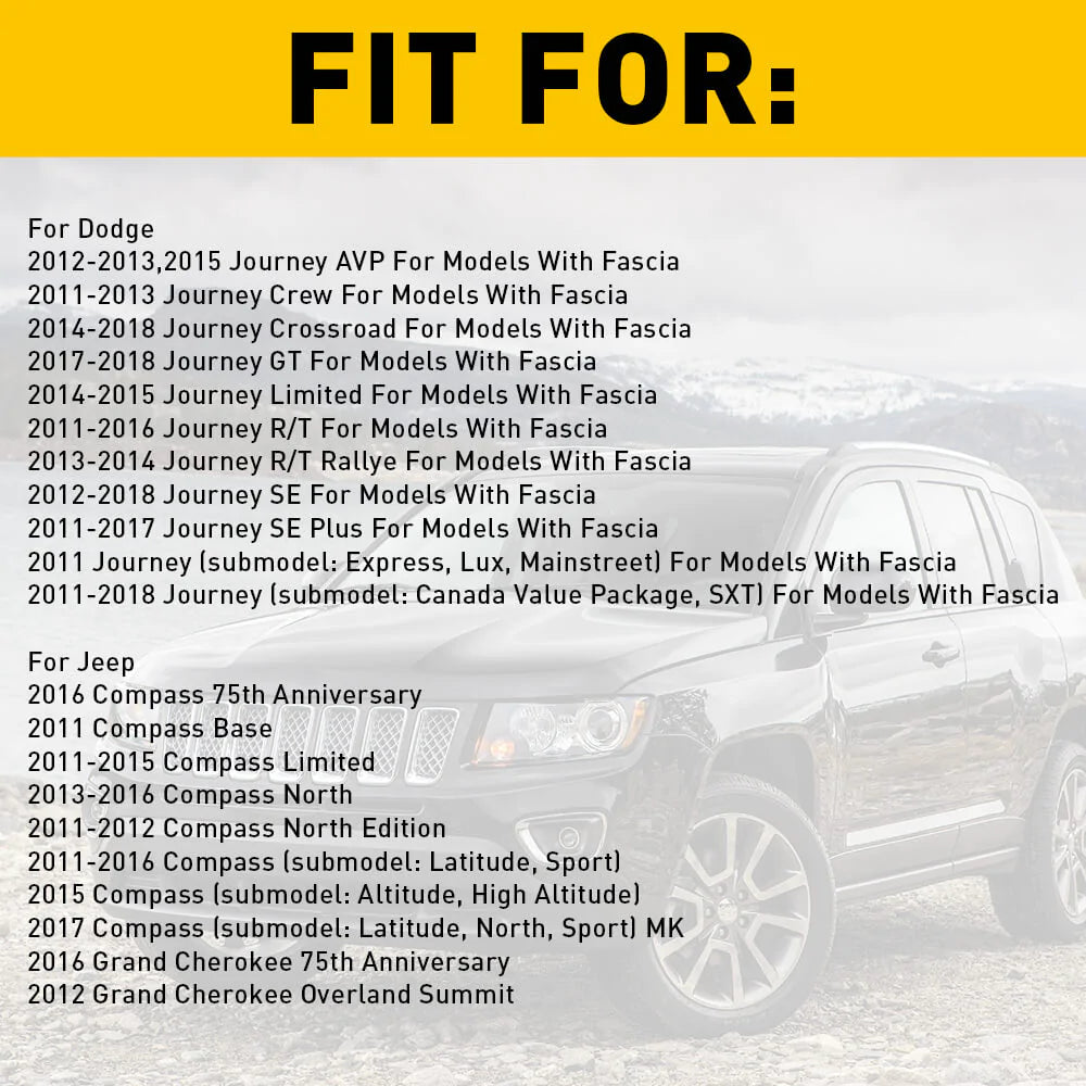 Jeep Dodge Rear Bumper Reflector Set - Left & Right Side Compatible with 2011-2018 Models | Enhanced Night Visibility & Safety for Off-Road Adventures