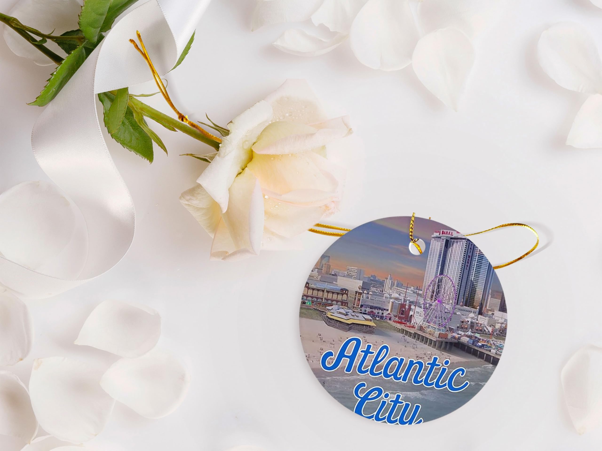 Atlantic City Ceramic Christmas Ornament - 3