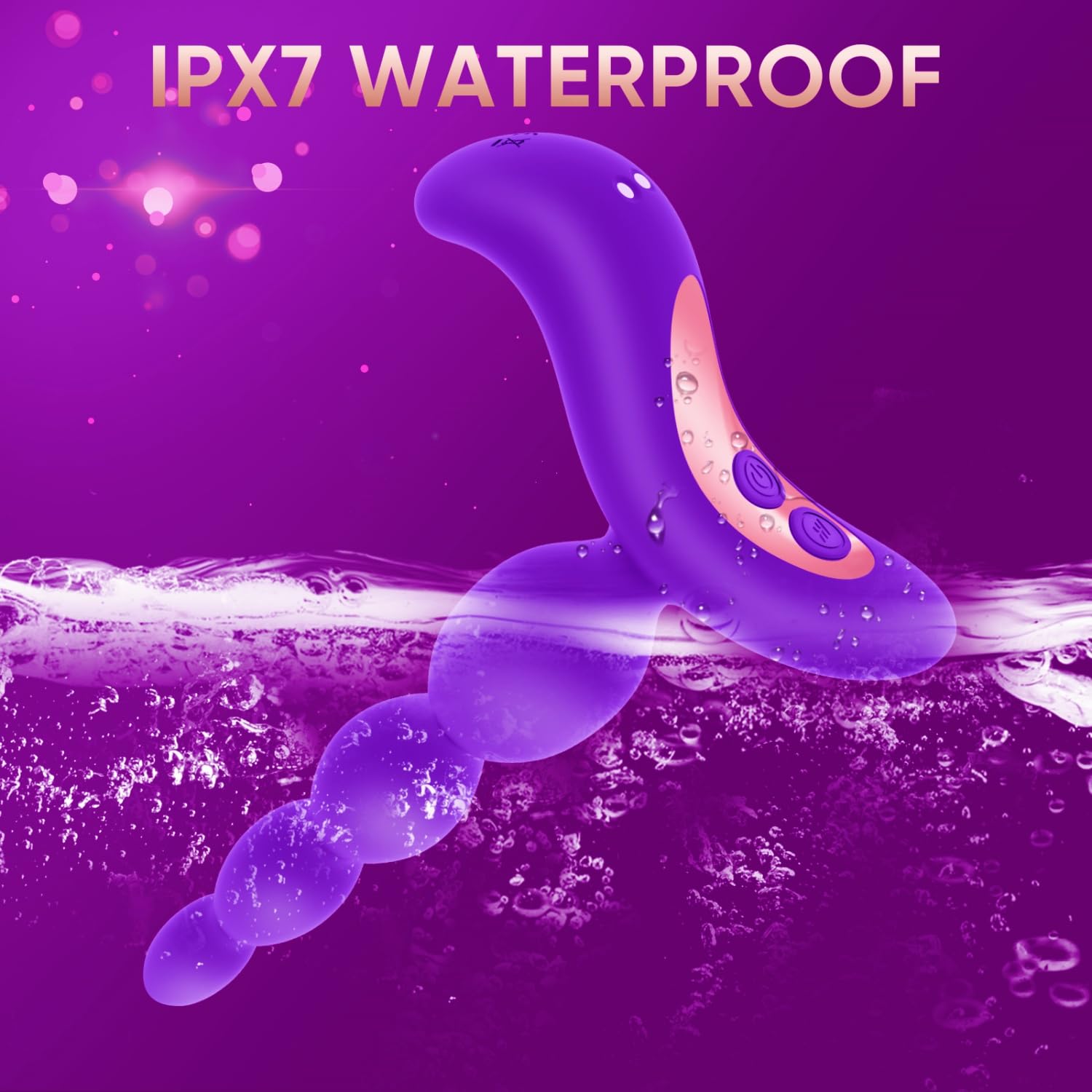 **Vibrating Anal Beads & Butt Plug - Prostate Massager for Men, G-Spot Stimulator for Women, Couples Adult Sex Toy with Powerful Vibrations (Dark Purple) - Perfect for Solo Play & Couples Intimacy**