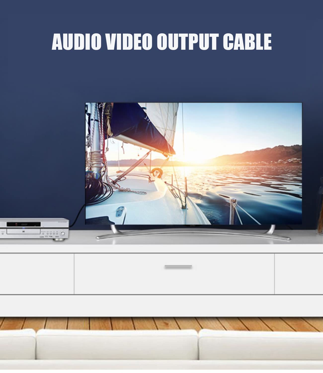3.5mm to RCA AV Cable for Camcorder, Handycam, TV, Smartphones, MP3, Tablets, Speakers, Home Theater - 5ft | Ideal for Home Entertainment, Video Playback, and Audio Connectivity
