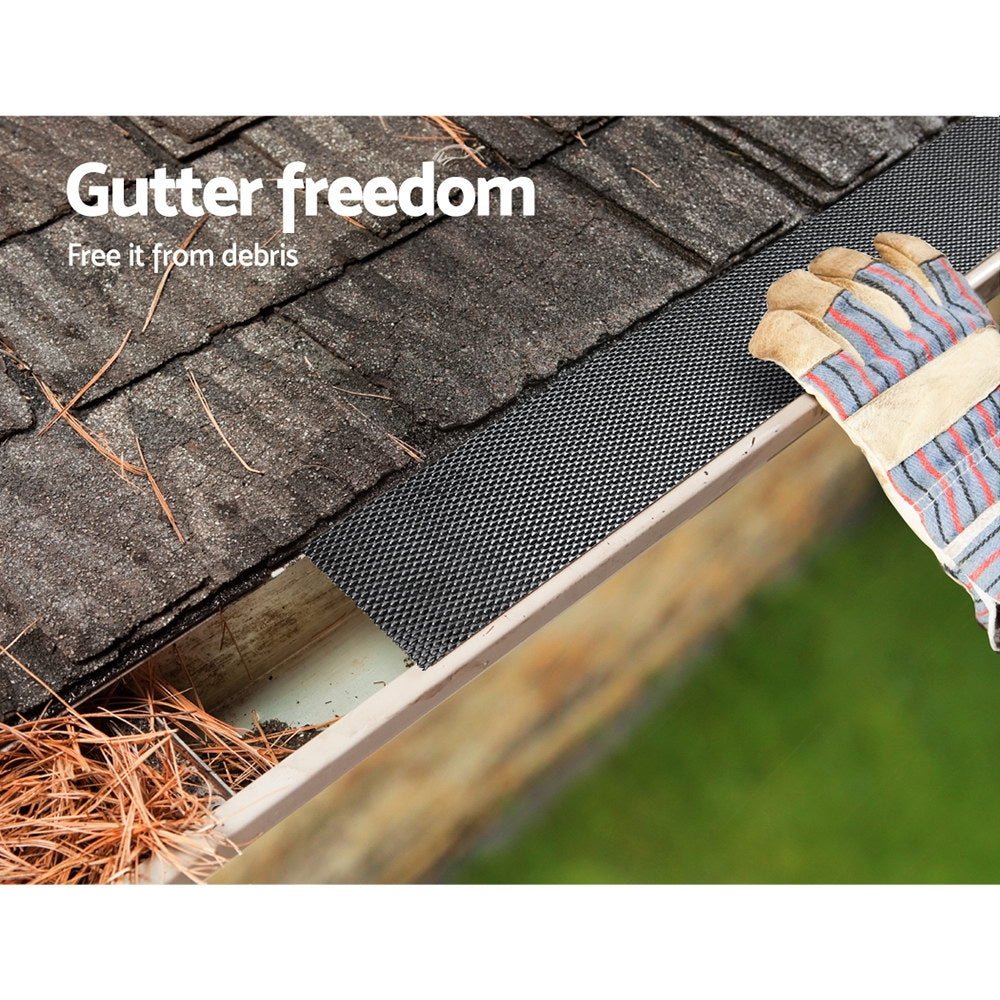 Aluminum Gutter Guard Mesh 30M (100x20cm) - Black Heavy Duty Leaf Protection for Roof Gutters | Perfect for Home, Garden & Commercial Use
