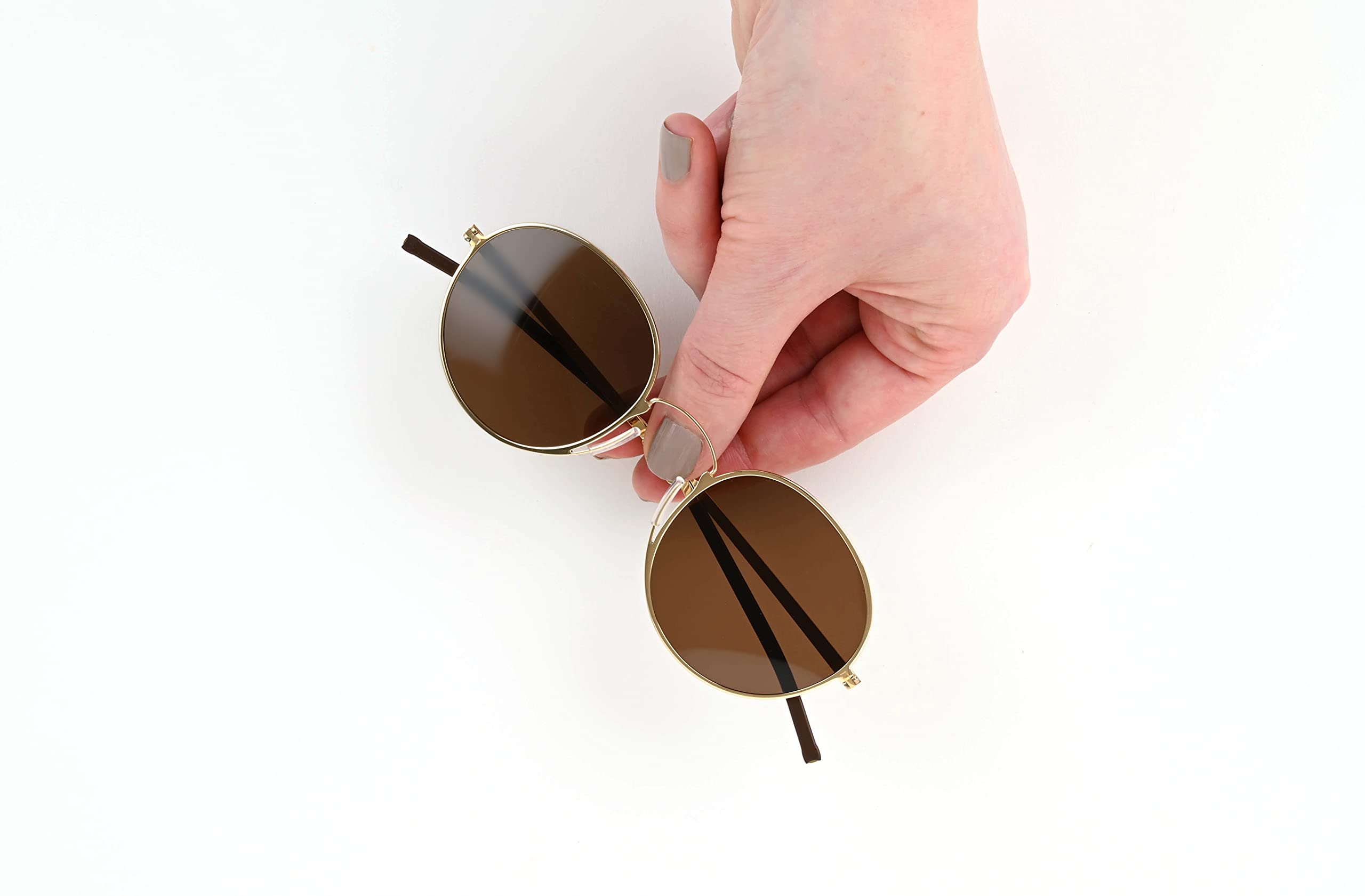 ThinOptics Milano Aluminum Case with Round Sunglasses - Stylish & Durable Eyewear for Outdoor Activities, Travel, and Everyday Use