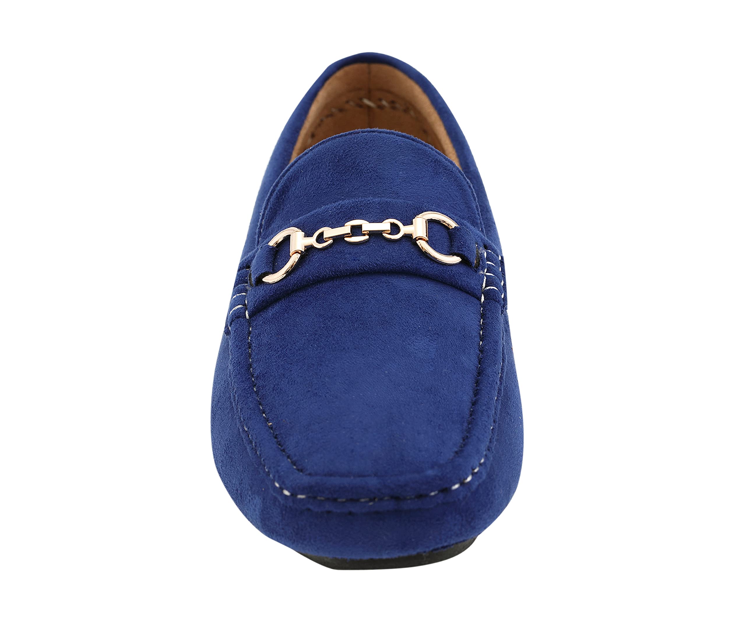 Amali Ecker Men's Casual Loafers & Moccasins - Slip On Driving Shoes with Chain Ornament - Comfortable Slippers for Everyday Wear & Business Casual Outfits