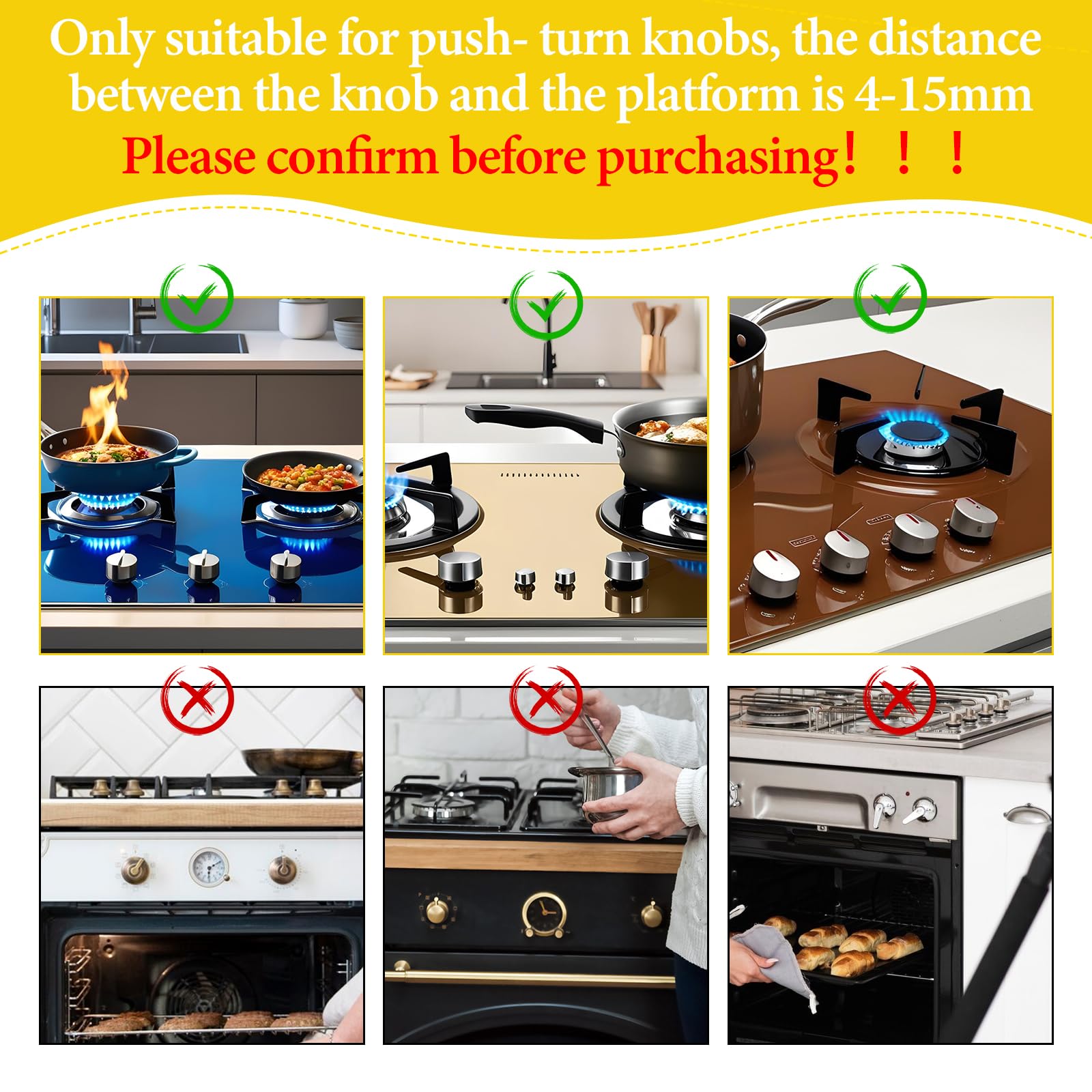 4 Pack Universal Silicone Gas Stove Knob Covers - Childproof Safety Locks for Oven & Stove Knobs - Prevent Kids & Pets from Turning On Gas or Electric Stoves - Ideal for Homes with Children & Seniors (Use in Kitchens, RVs, Campers)