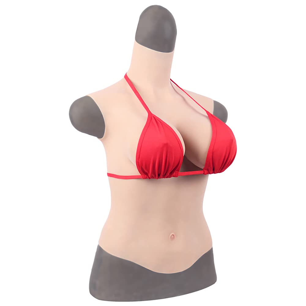 Realistic Silicone C-G Cup Half Body Breastplate for Crossdressers, Drag Queens & Mastectomy - Natural Looking D Cup Breast Forms for Transgender, Cosplay & Crossdressing - Perfect for Stage Performances, Costume Parties & Gender Affirmation