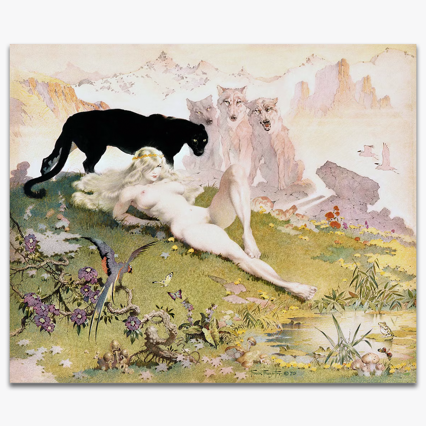 Vintage Print 59 Golden Girl - Retro Wall Art Decor for Living Room, Bedroom & Office - Perfect Gift for Women & Girls