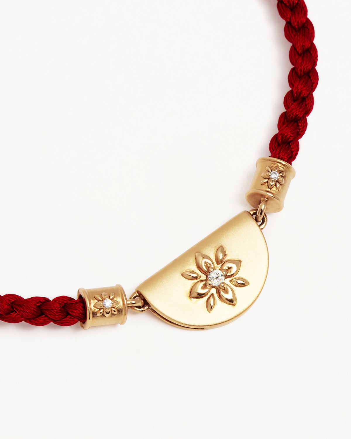 18K Gold Vermeil Lotus Red Silk Cord Bracelet for Women - Elegant Handmade Adjustable Bangle for Daily Wear, Gifts & Special Occasions