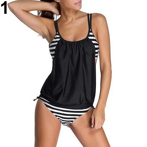 collectvoice Women's 2 Piece Striped Swimsuit - High Waist Bikini Set, Summer Beach Bathing Suit for Swimming, Vacation & Pool Party | Fashion Swimwear for Women