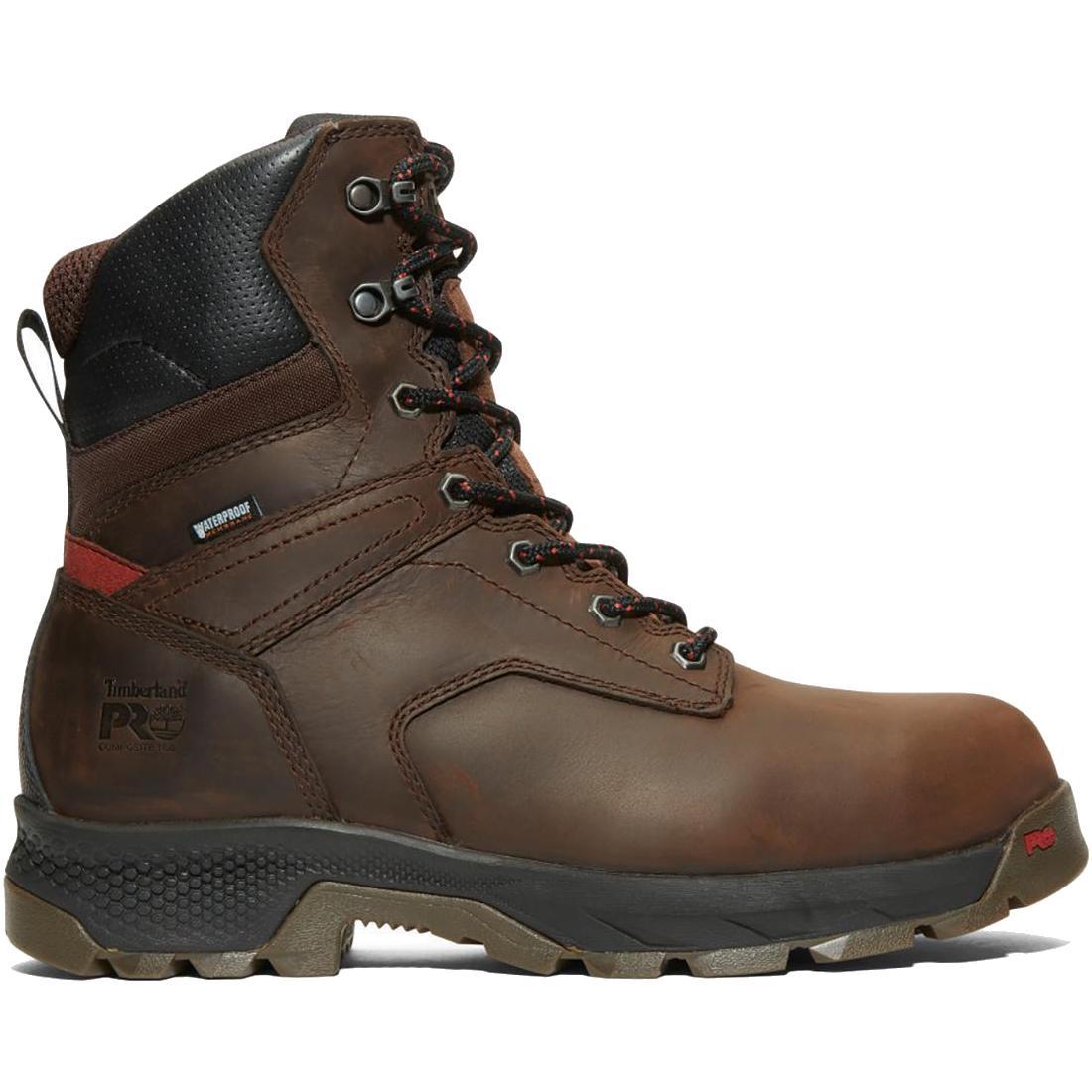 Titan EV 8 Inch Composite Toe Waterproof Insulated Work Boots for Men - Brown Safety Shoes for Construction, Warehouse & Outdoor Work