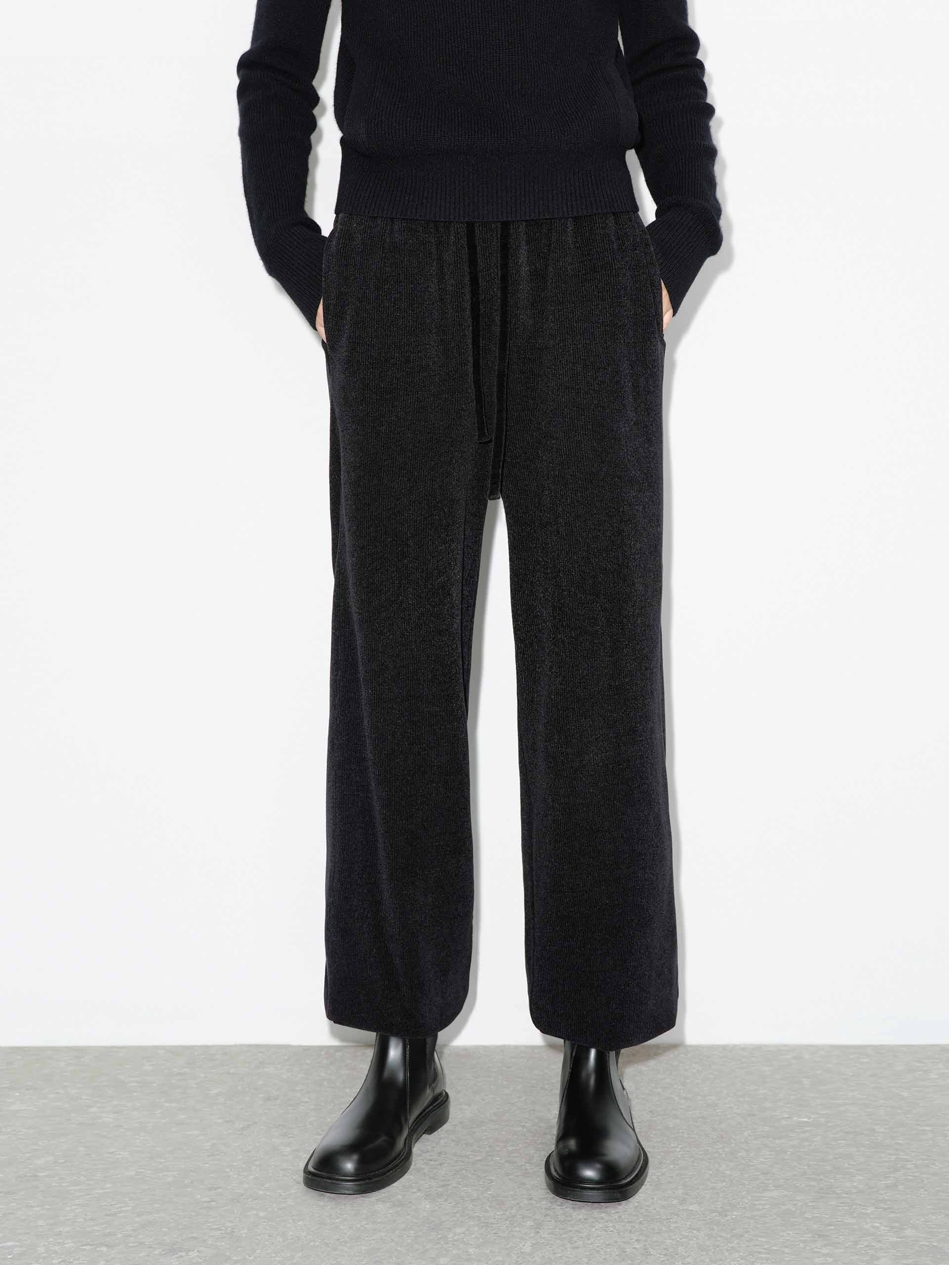Stretch Elastic Waist Corduroy Pants for Women - Comfortable High Waisted Trousers for Casual Wear & Office Outfits