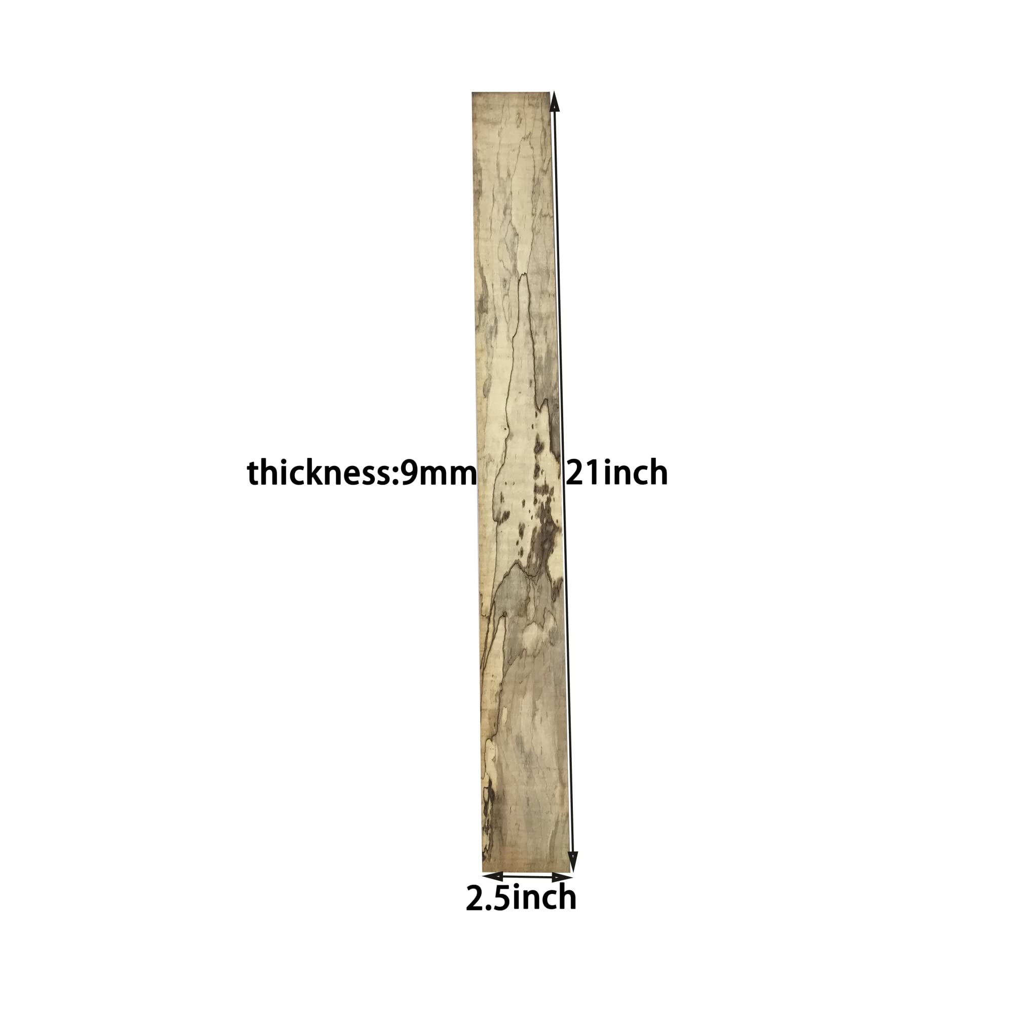 Premium Spalted Maple Guitar Fretboard - Unfinished Fretless Fingerboard for Custom Guitar Neck Replacement | Perfect for Luthiers, DIY Guitar Builders & Instrument Repair