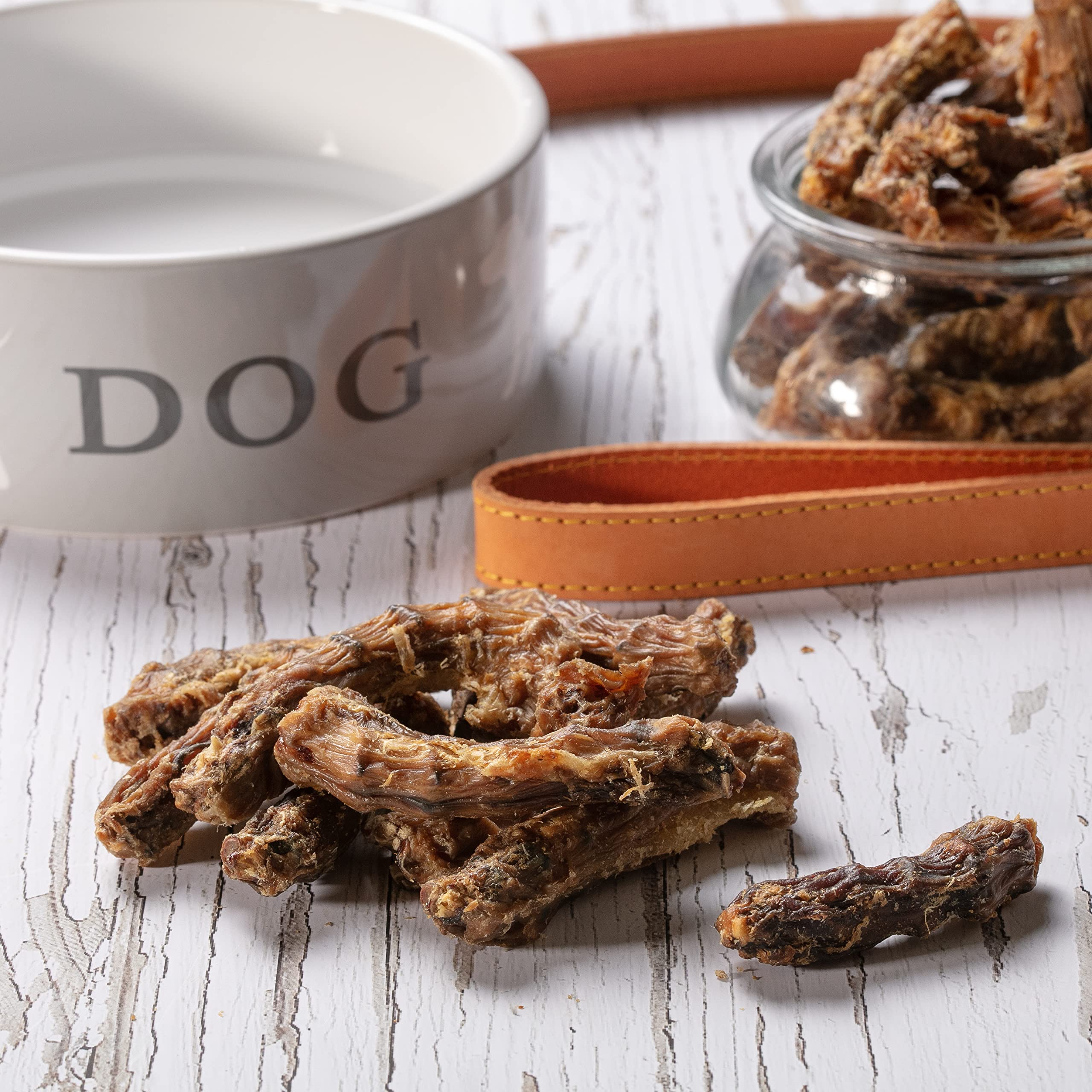 Hollings 100% Natural Air Dried Chicken Necks Dog Treats - Grain Free, High Protein Chews for Adult Dogs (120g) - Perfect for Training Rewards & Dental Health