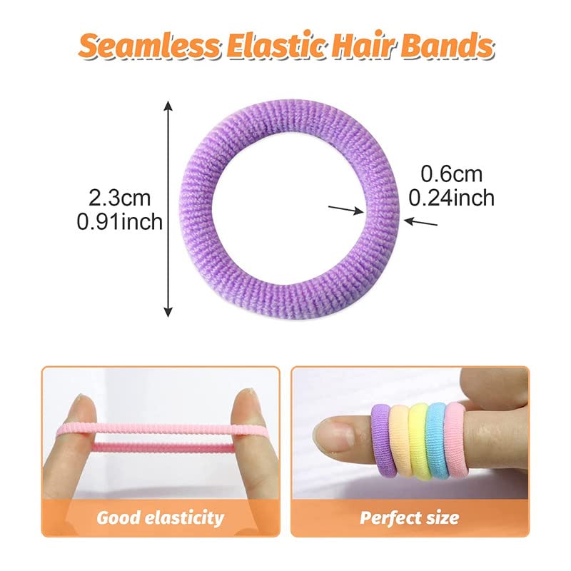 BELICIA 100 PCS Baby Hair Ties - Soft Elastic Hair Bands for Toddlers & Kids - Seamless Mini Hair Elastics for Gentle Ponytails (Perfect for Daily Use, School, Playtime & Special Occasions)