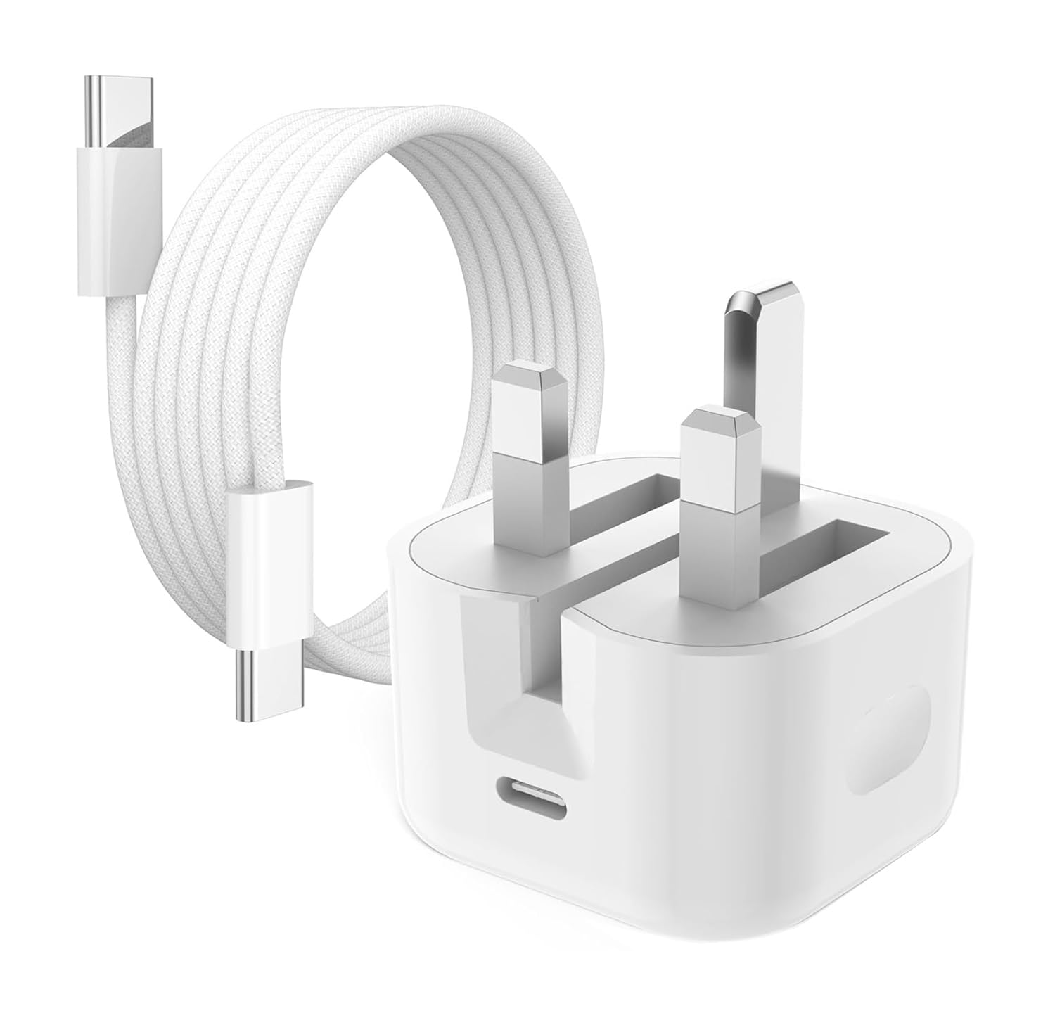 KP TECHNOLOGY 20W PD Fast Charger for Samsung Galaxy Z Flip 6 / Galaxy Z Fold 6 5G - USB C Wall Charger with Foldable Plug & Cable - Power Delivery Charging Adapter (White) - Perfect for Travel, Home & Office Use