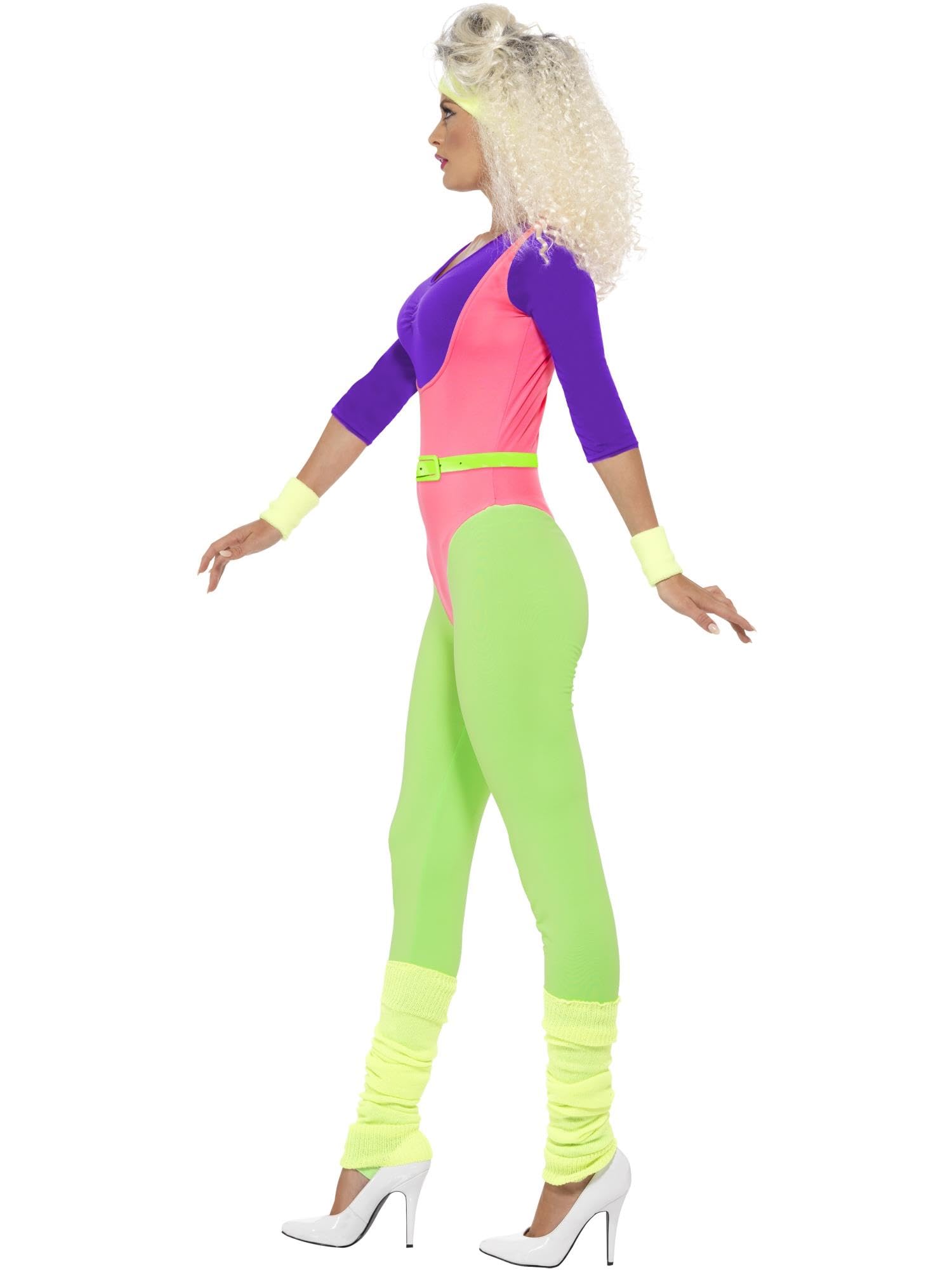 Smiffy's Women's 80's Workout Costume - Retro Aerobics Outfit for Halloween, Theme Parties & Dance Performances