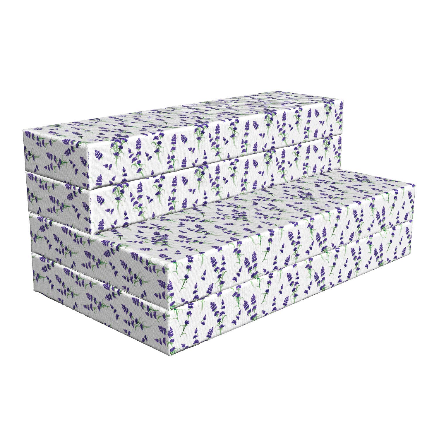 Ambesonne Lavender Foldable Mattress - Watercolor Floral Design, 78.7