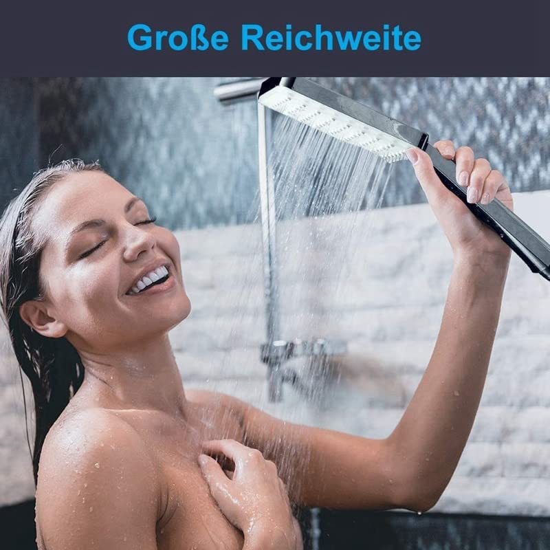 High Pressure Shower Head with 1.5M Stainless Steel Hose - 6 Spray Modes, Water Saving Handheld Shower (Plum Color) for Bathroom, Spa & RV Use