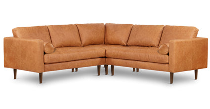 Luxury Napa Leather Corner Sectional Sofa - Modern L-Shaped Couch for Living Room, Home Theater & Office - Soft & Durable Genuine Leather Furniture