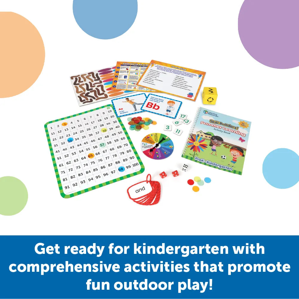 Skill Builders Summer Learning Activity Set for PreK & Kindergarten - Fun Educational Games for Kids at Home or Classroom