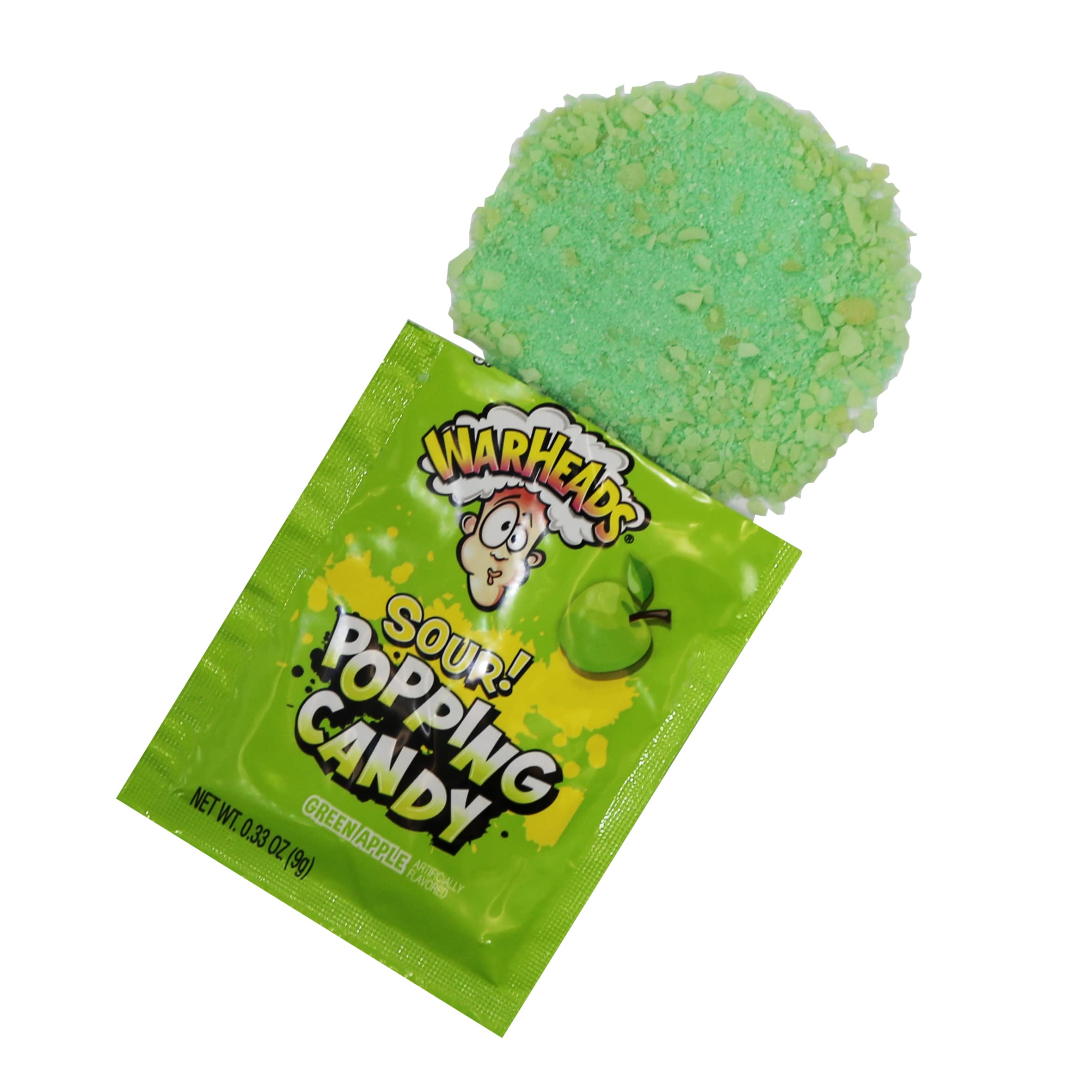 Sour Pop Rocks Candy - Warhead Popping Candy 0.33oz (Pack of 20) Green Apple Flavor | Fun Party Favors, Halloween Treats & Unique Gifts for Kids and Adults