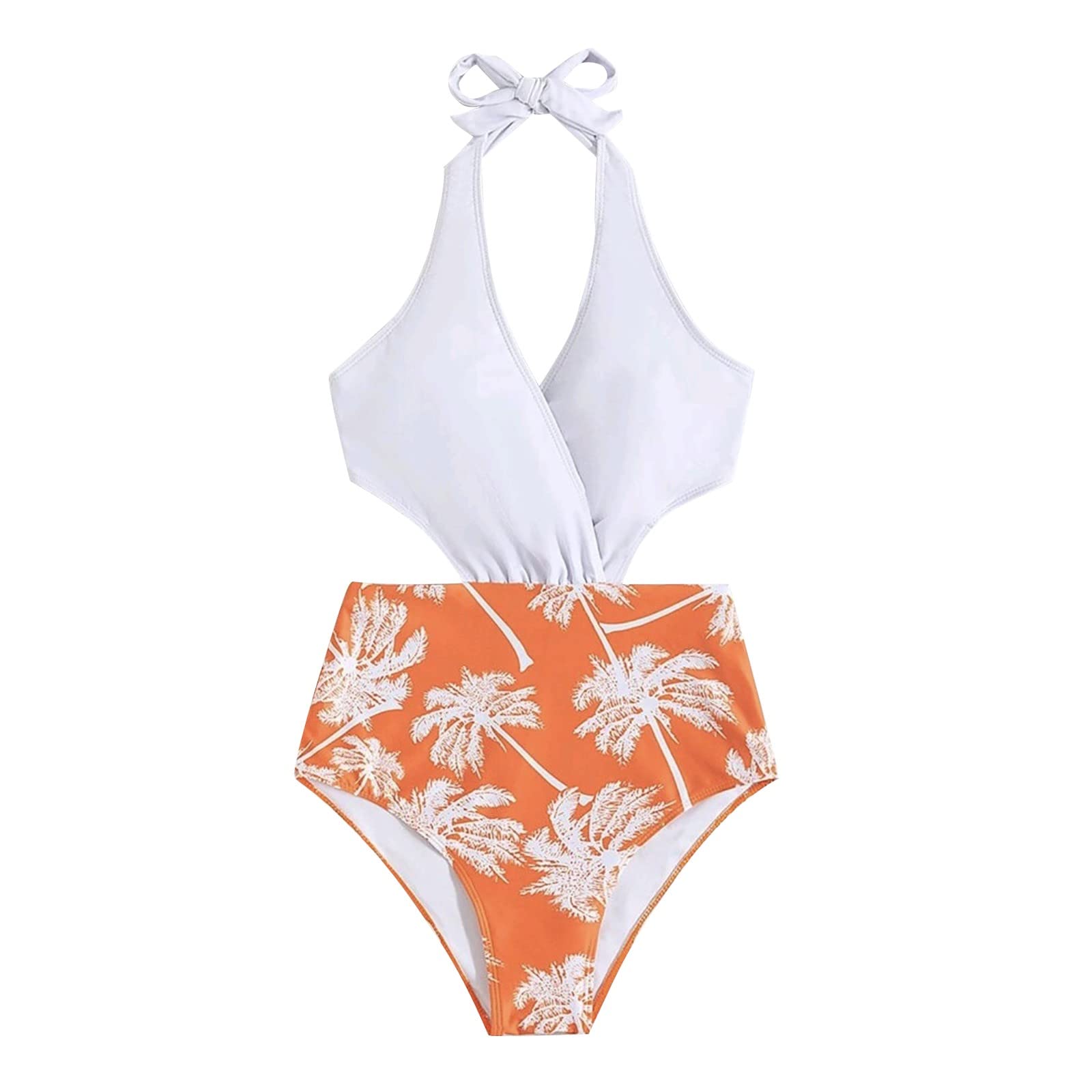 Sexy Women's Halter One Piece Swimsuit - High Cut Bathing Suit with Scoop Neck for Beach, Pool & Summer Vacations | Trendy Swimwear for Women