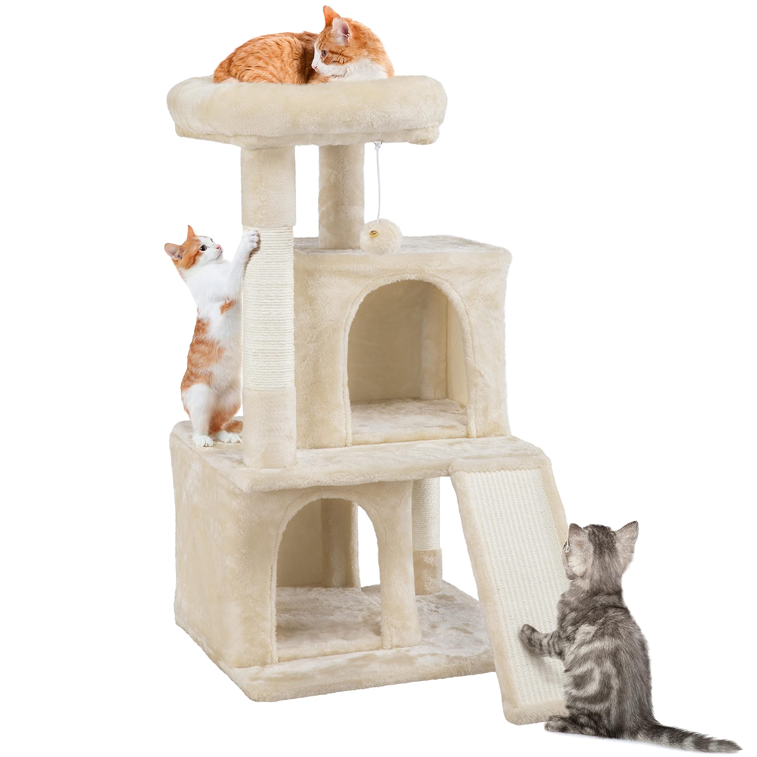 Yaheetech 36in Cat Tree for Indoor Cats - Multi-Level Cat Tower with Scratching Posts, Perch, Dangling Toy & Condo | Sturdy Cat Play Furniture for Kittens & Adult Cats - Perfect for Small Spaces & Playtime
