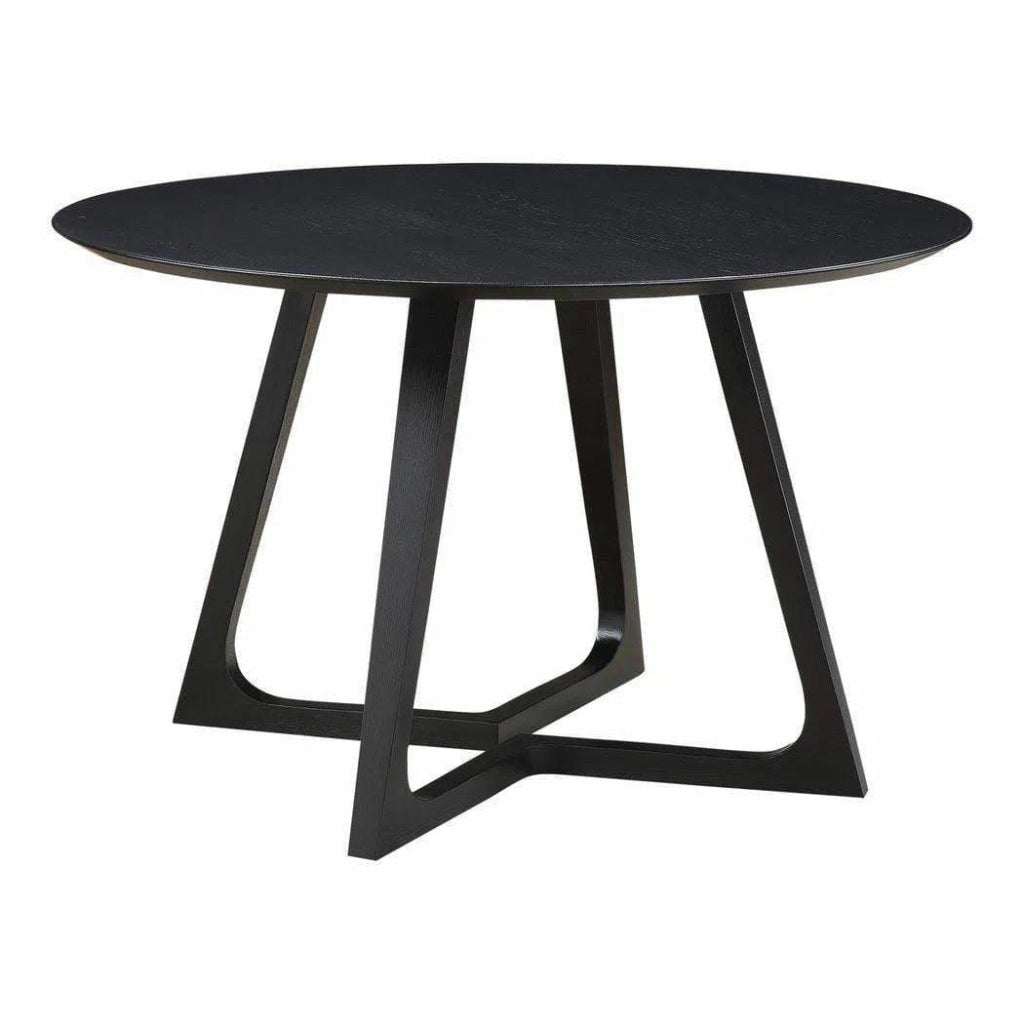 47.5 Inch Round Black Mid-Century Modern Dining Table - Perfect for Small Spaces, Breakfast Nooks & Contemporary Dining Rooms