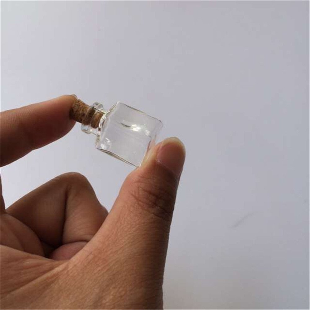 100pcs Mini Rectangle Glass Bottles with Cork - Transparent Small Jars for DIY Crafts, Wedding Favors, Essential Oils & Gift Packaging - Perfect for Home Decor, Party Supplies & Bathroom Organization
