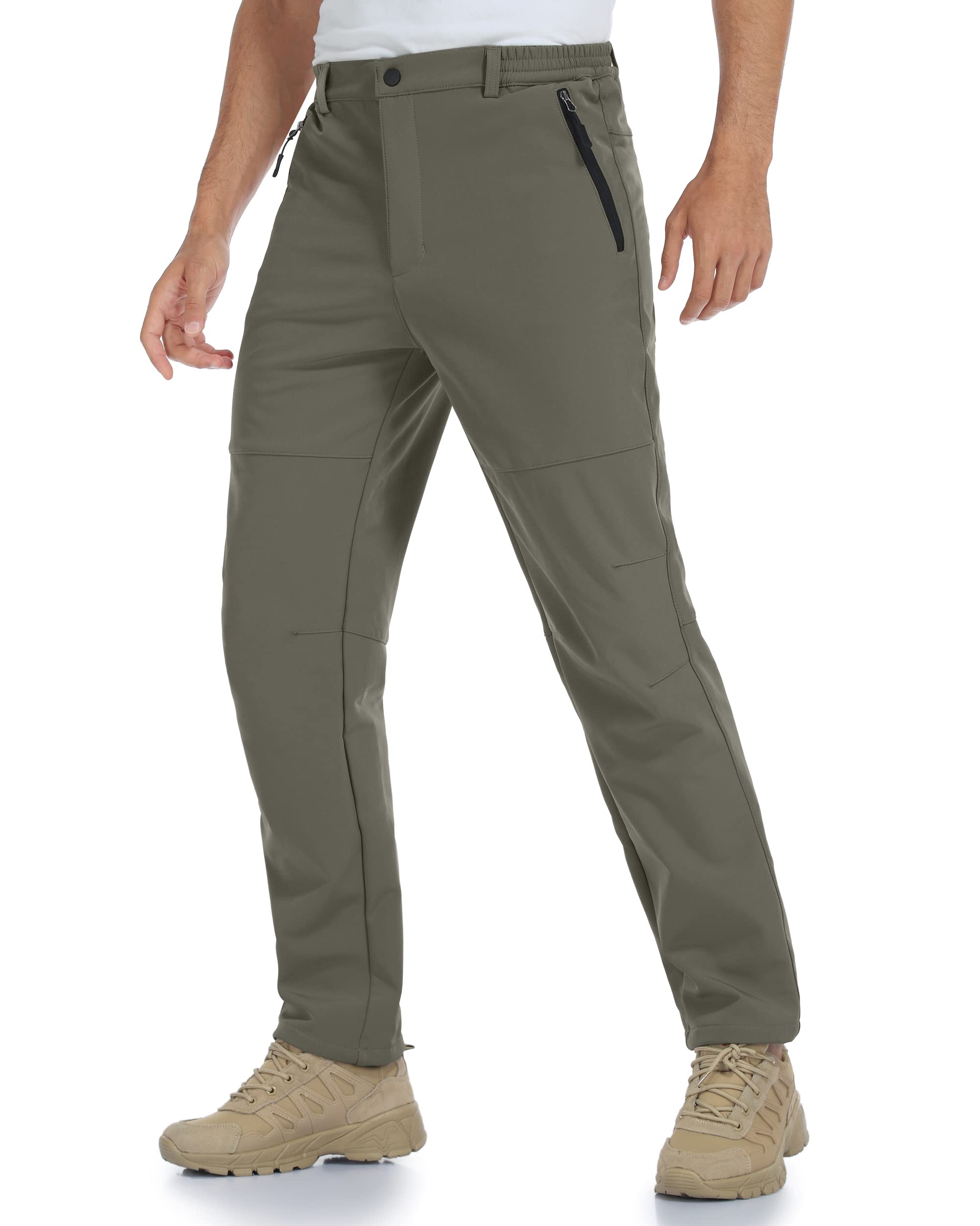 Men's Waterproof Snow Ski Pants - Fleece Lined for Skiing & Hiking